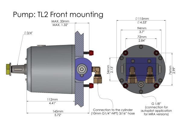 MF350W plus – Hydraulic Steering System up to 350HP
