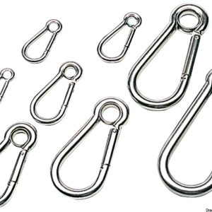 Carbine hooks made of mirror polished AISI 316 SS
